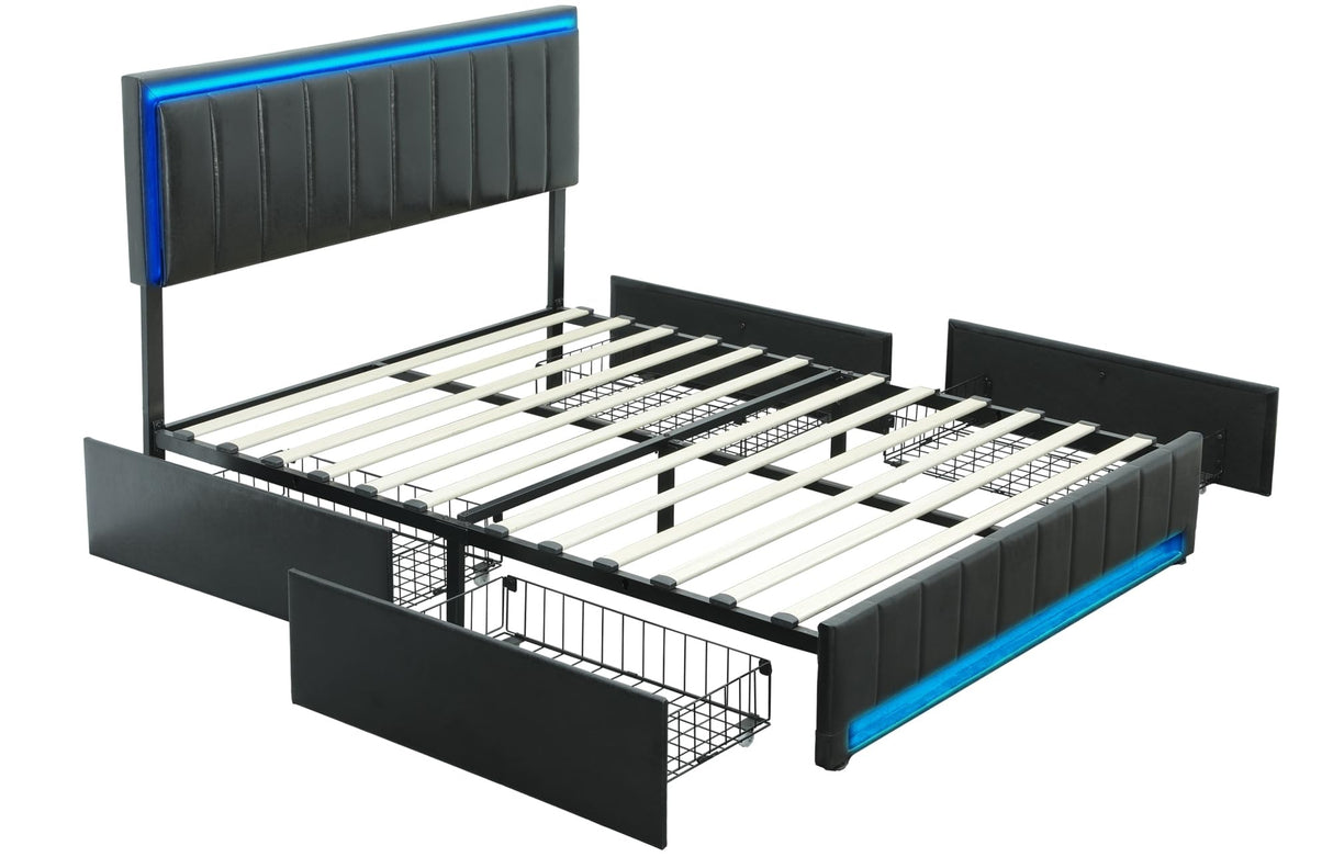 Full Size Bed Frame with Headboard, Platform Bed Frame