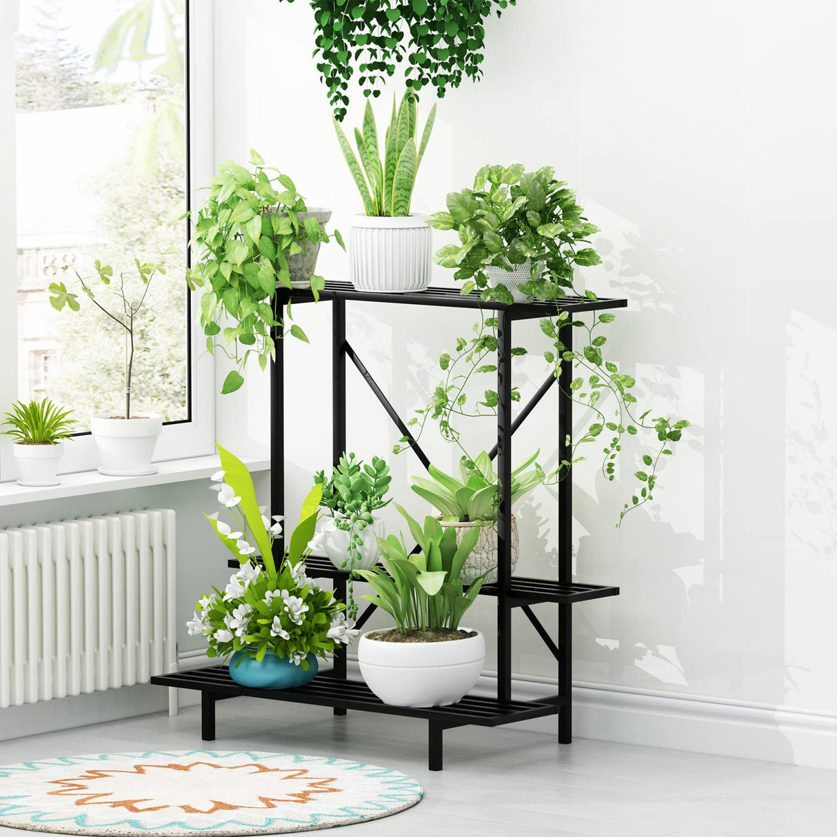 3 Tier Plant Stand Space-Saving Heavy Duty Plant Holder for Balcony, Home, Garden