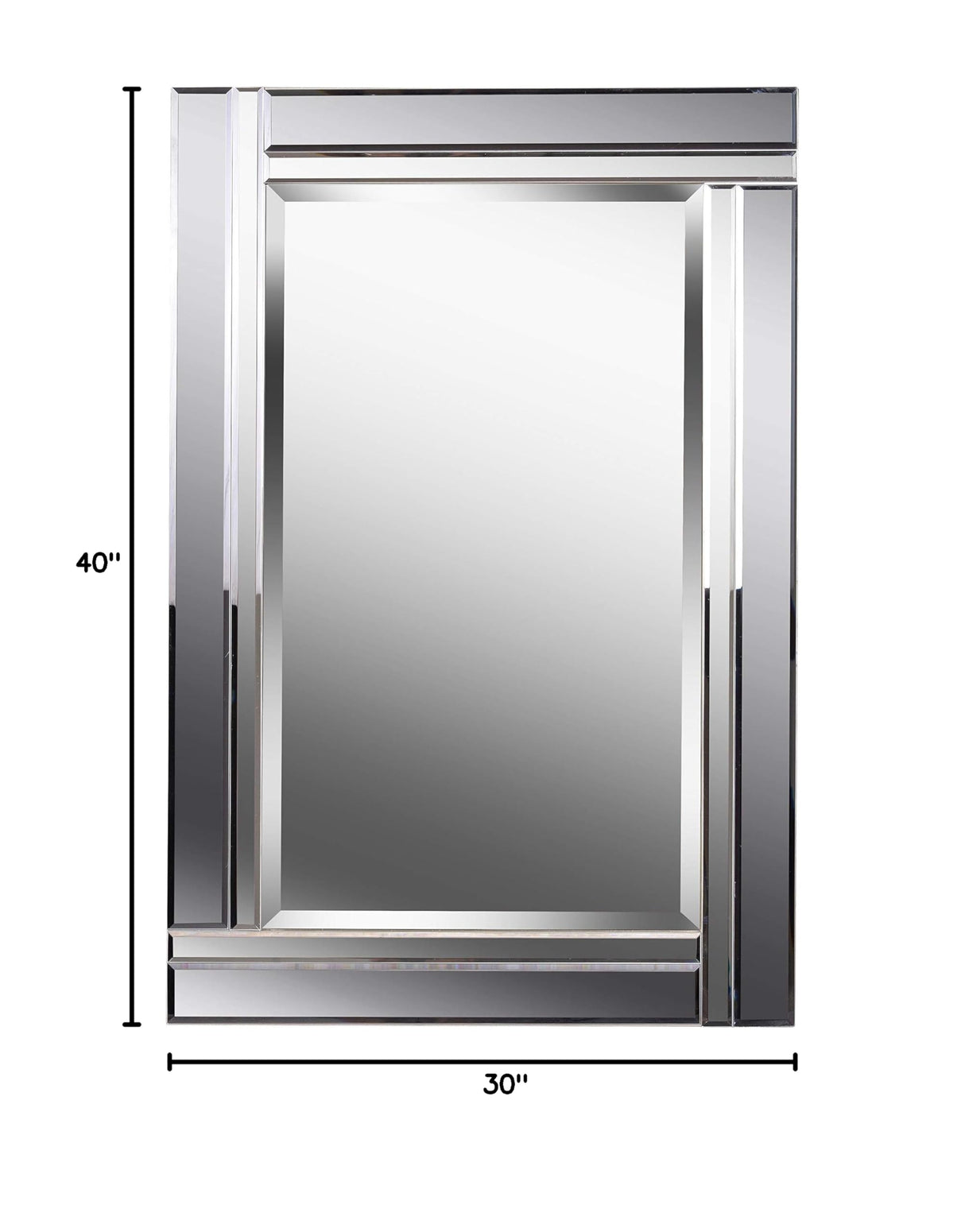 Mirror with Beveled Smoke and Plain Mirror Frame