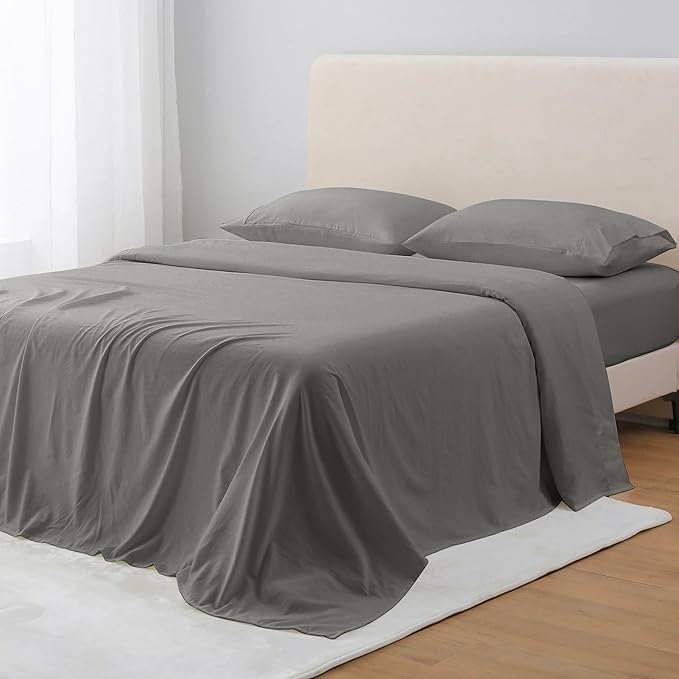 King Size Sheet Set, 4-Piece Brushed Microfiber Sheets for King Size Bed Set