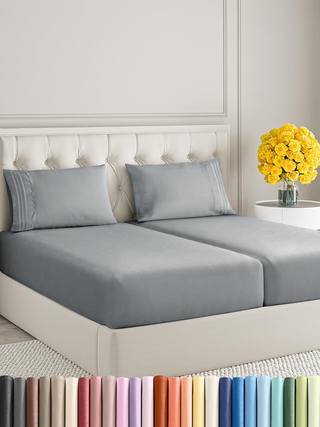 Queen Size 4 Piece Sheet Set - Comfy Breathable & Cooling Sheets