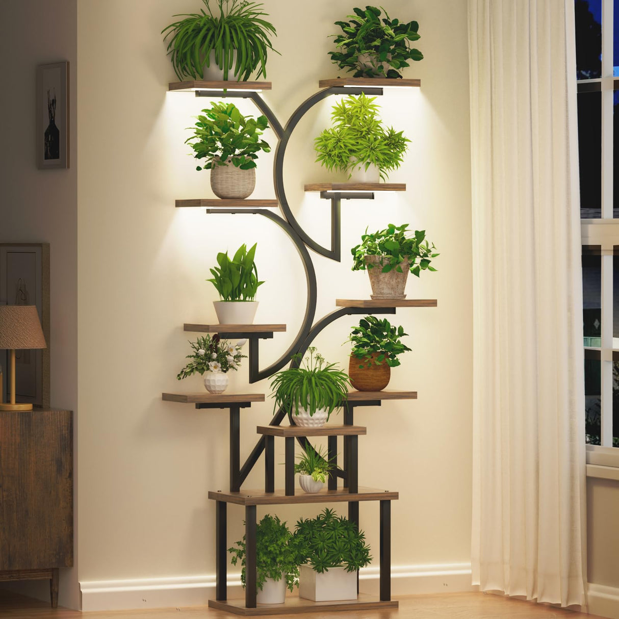 Verdant Curve 65" - 11 Tier Plant Stand with Grow Lights