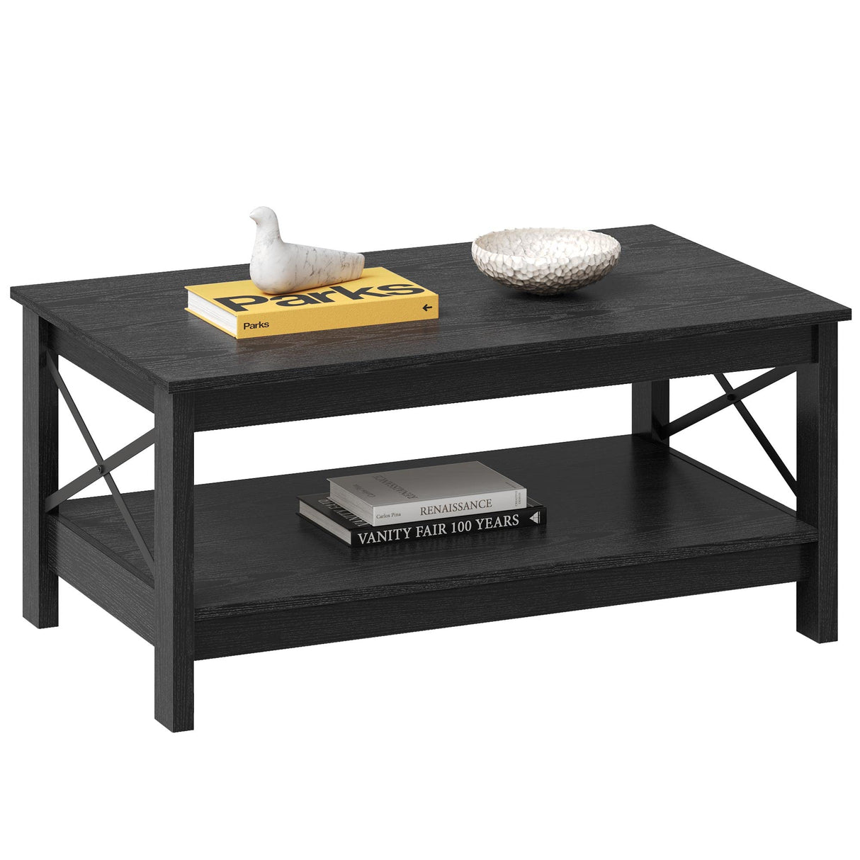 Coffee Table for Living Room, Modern Farmhouse Coffee Table with Storag