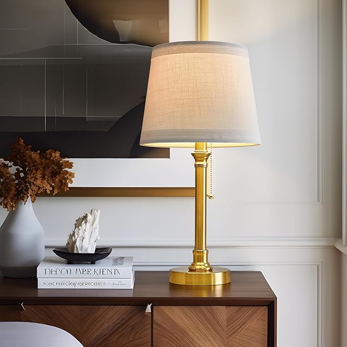 19.5" Small Table Lamp for Bedroom - Bedside Lamps for Nightstand