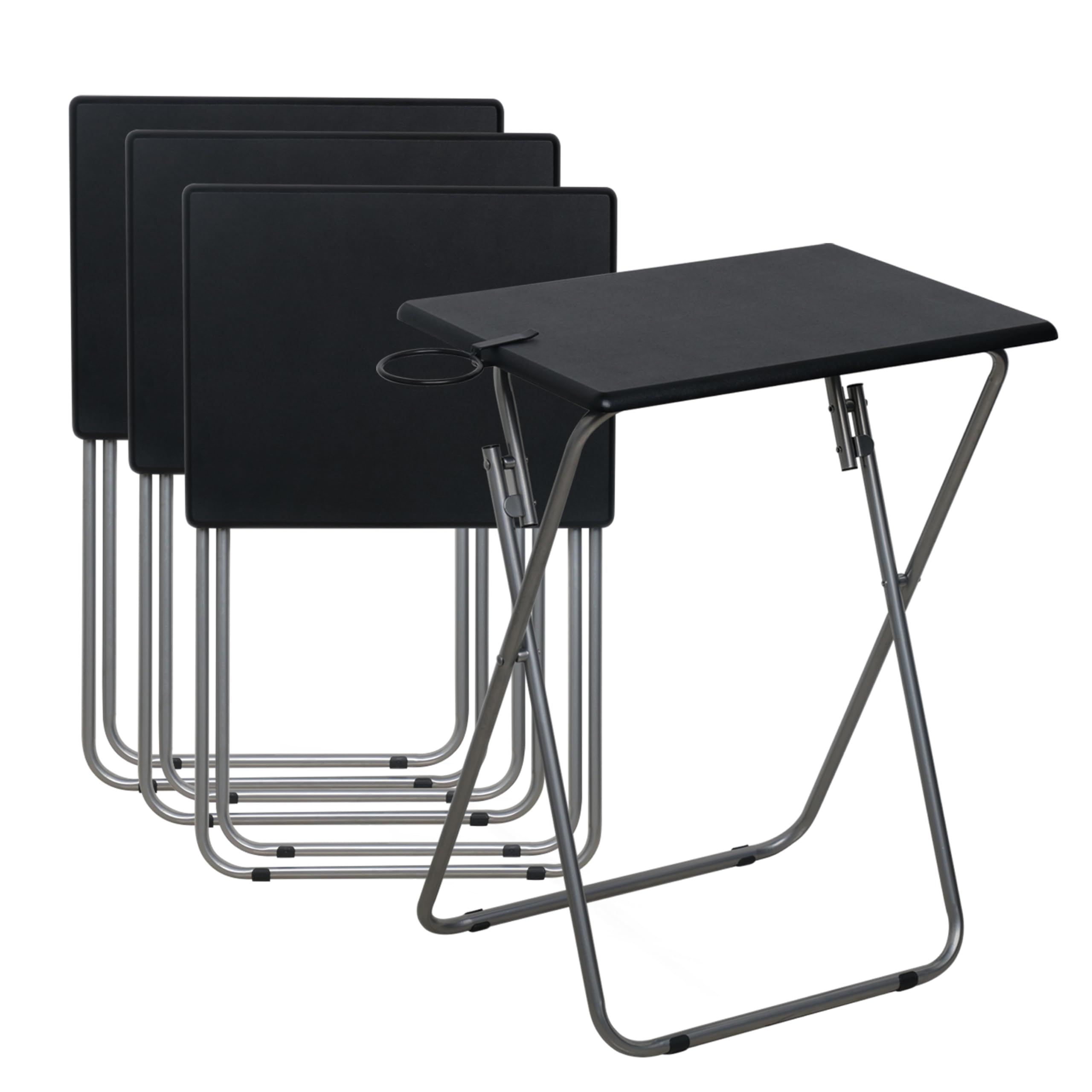 Tv Trays Set of 4, Folding TV Dinner Tray, Portable TV Tables for Living Room for Eating