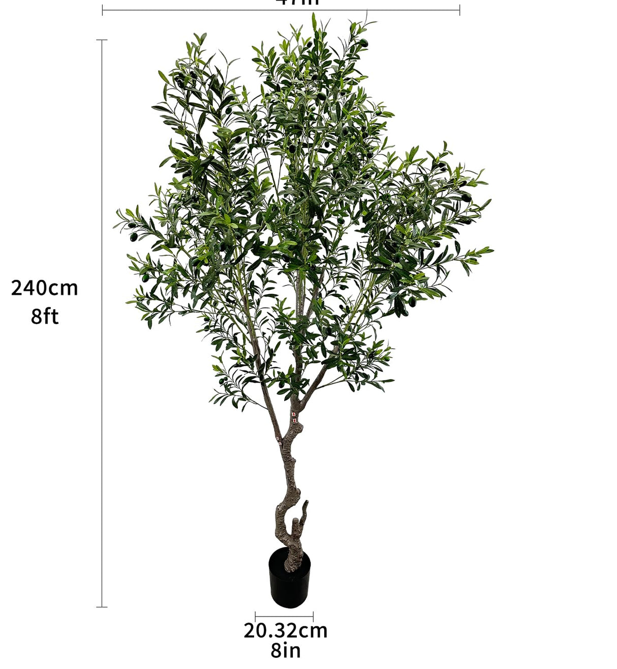 Artificial Tree Faux Olive Tree 8ft(3198leaves) Tall Fake Olive Plant in