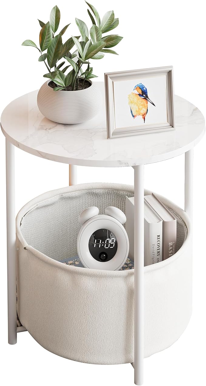 Coffee Table with Storage, Round Center Table for Living Room, Bedroom