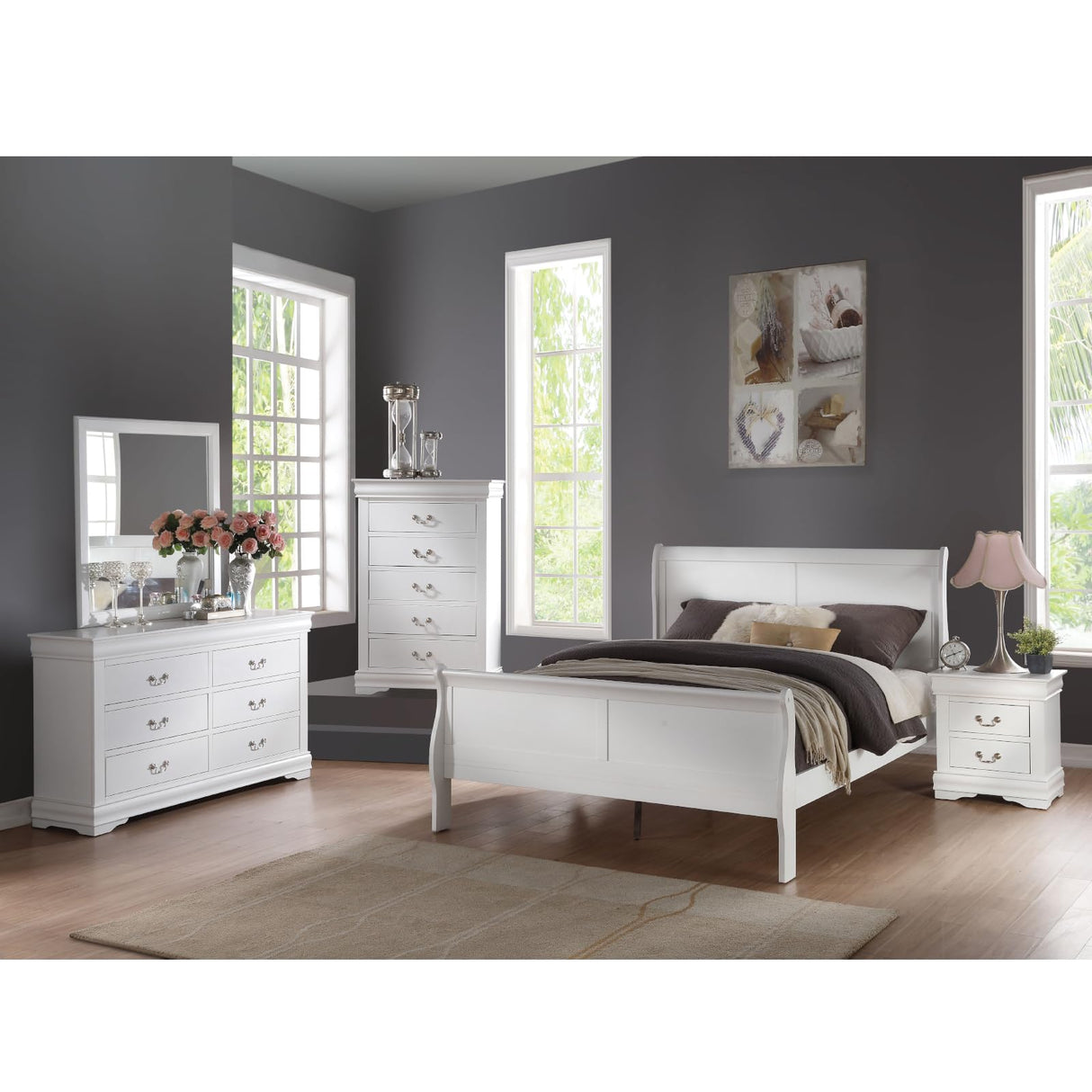 Louis Philippe Nightstand in White