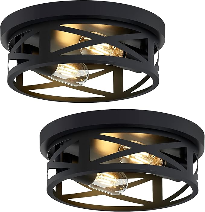 2 Pack Flush Mount Ceiling Light,Farmhouse Hallway Lighting Fixtures Ceiling
