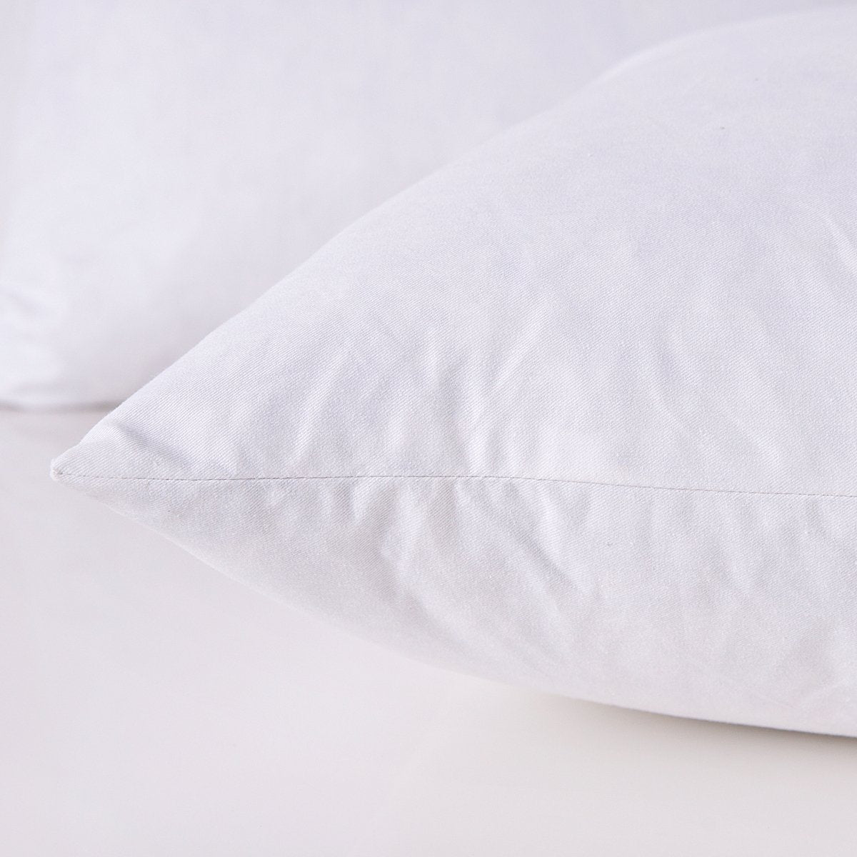 HOMESJUN Throw Couch Pillows Inserts, Set of 2 Down Feather Pillows Inserts Bed and Cotton Cover, 18x18 Inches