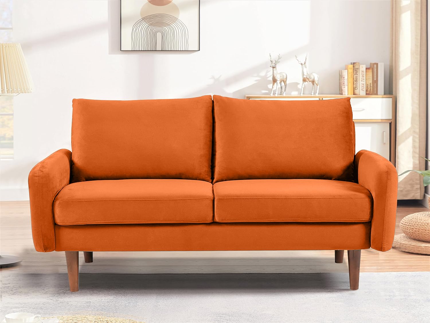 Kent Velvet Loveseat Sofa for Modern Living Rooms and Compact Spaces