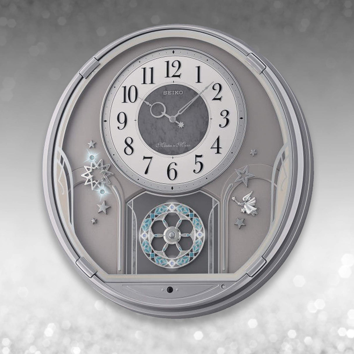 Melodies in Motion Wall, Shooting Stars Clock, Brown