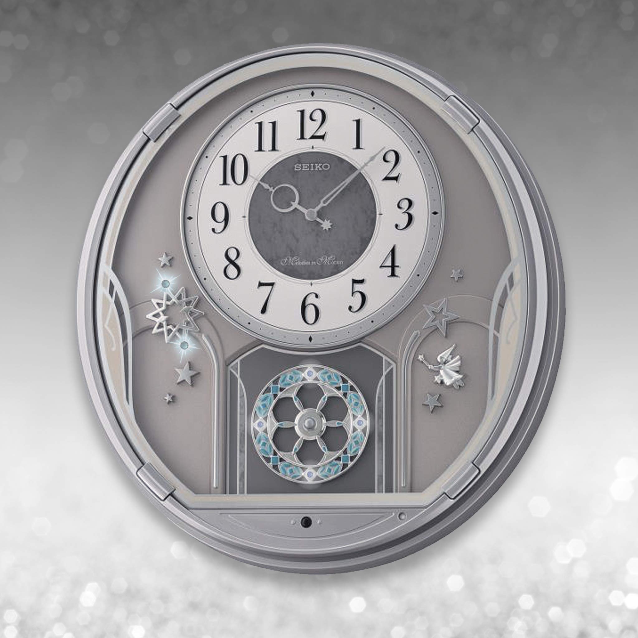 Melodies in Motion Wall, Shooting Stars Clock, Brown