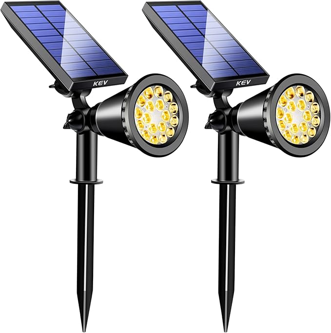 800 Lumens Solar Spot Lights Outdoor,18 LEDs Solar Flood Lights