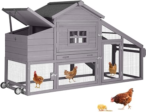 CozyNest Wooden Chicken Tractor – 75” Outdoor Coop & Run Extension