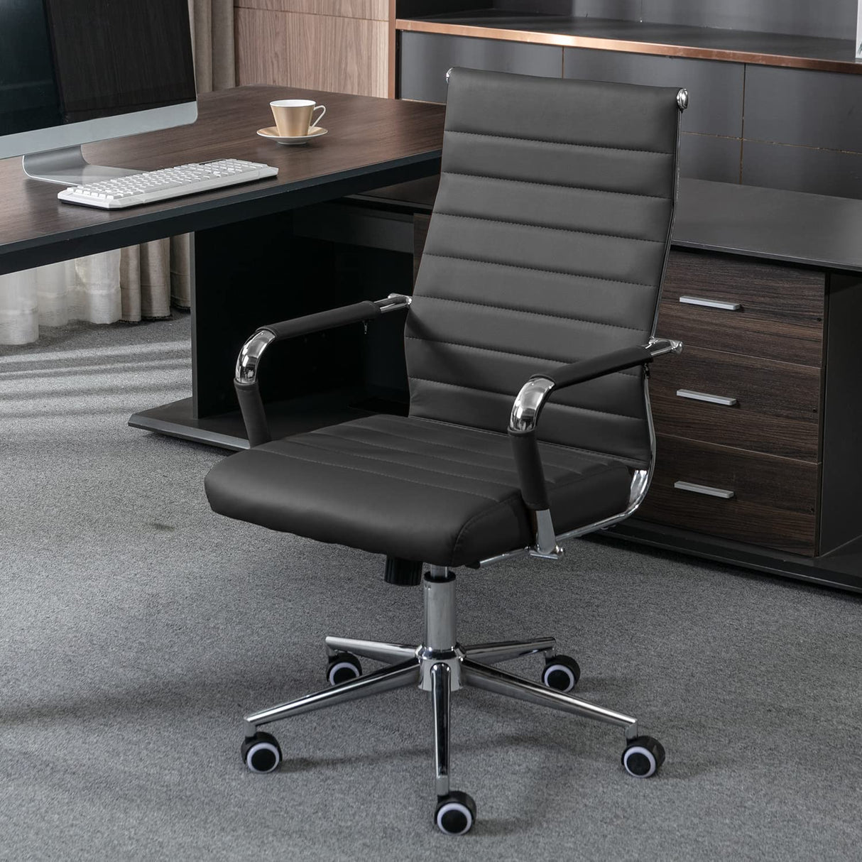Office Desk Chair, Ergonomic Leather Modern Conference Room Chairs