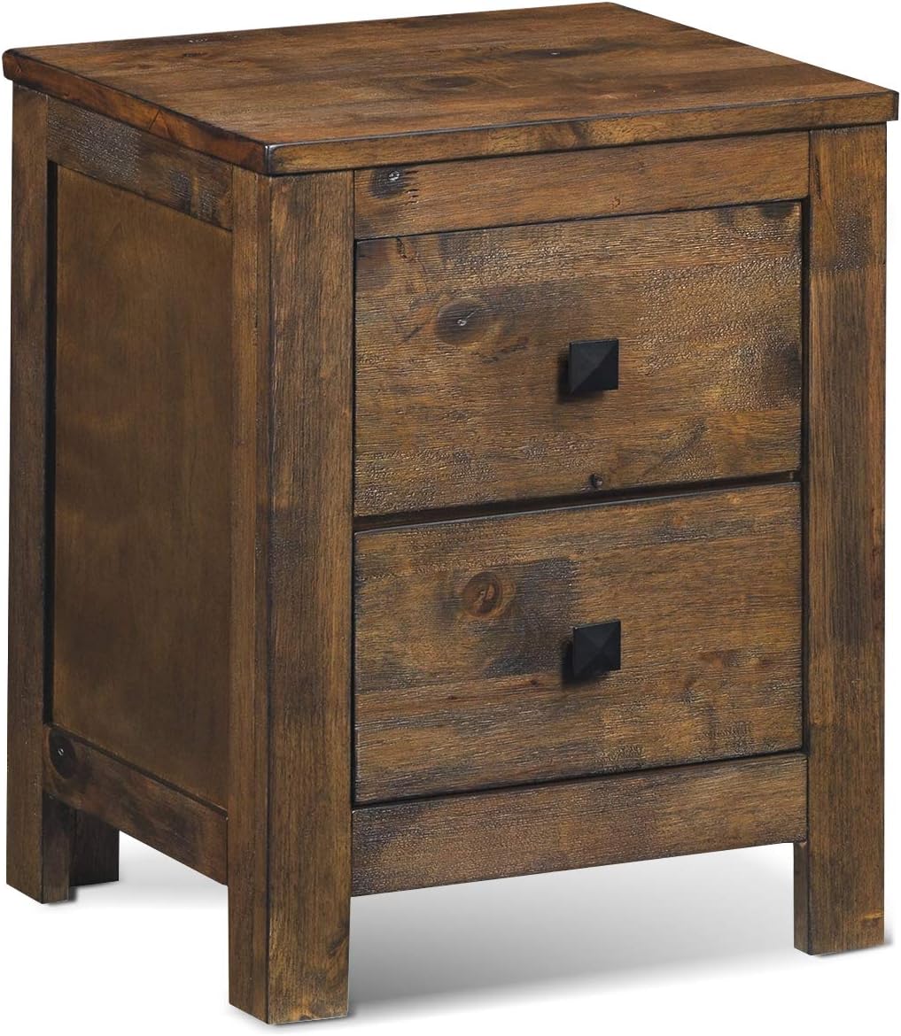 Nightstand with Drawer, Fully-Assembled 2-Drawer Bedside Tables