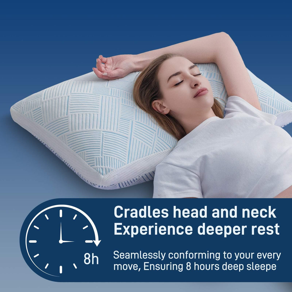 Shredded Memory Foam Cooling Soft Bamboo Viscose Pillows Queen Size Set of 2