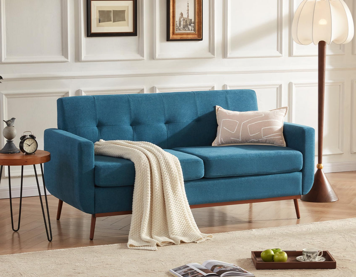 65" W Loveseat Sofa, Mid Century Modern Love Seat Couches