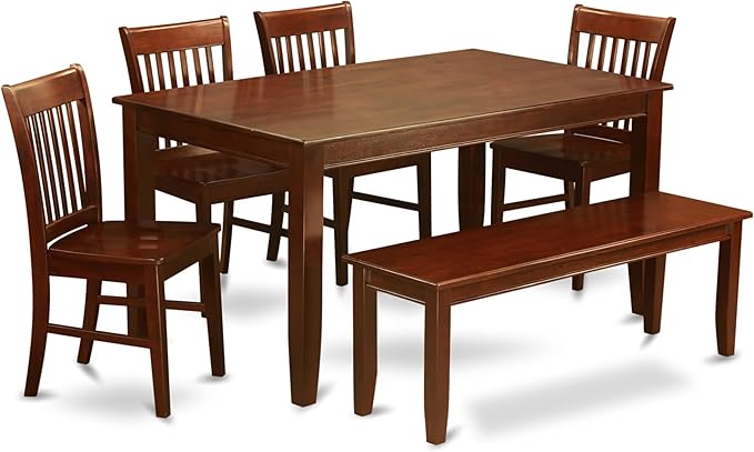 DUNO5-MAH-W 5 Piece Dining Room Table Set Includes a Rectangle Kitchen Table and 4