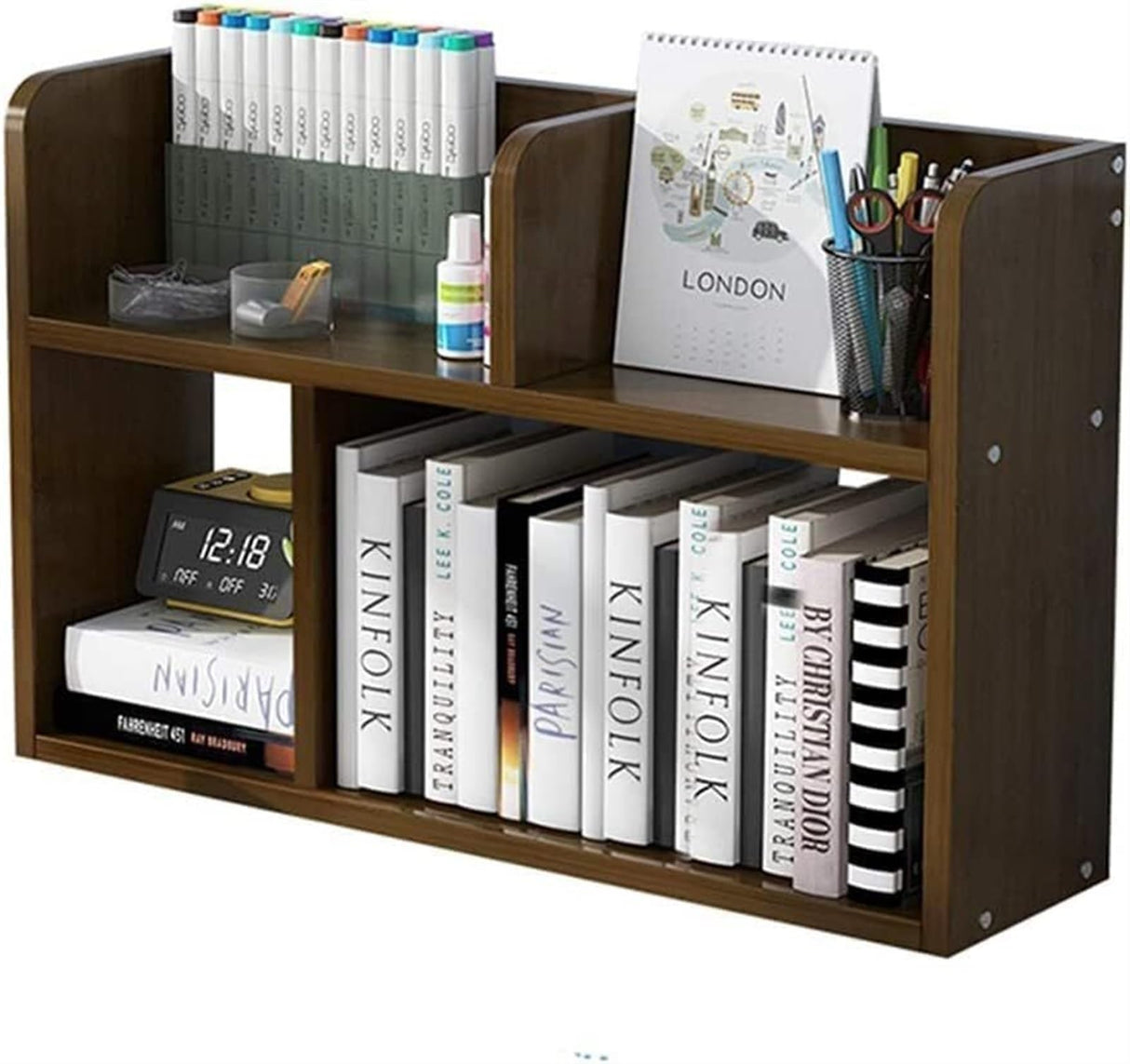 Desktop Organiser Storage Shelf On Office Desk Student Floor Multilayer Bookshelf