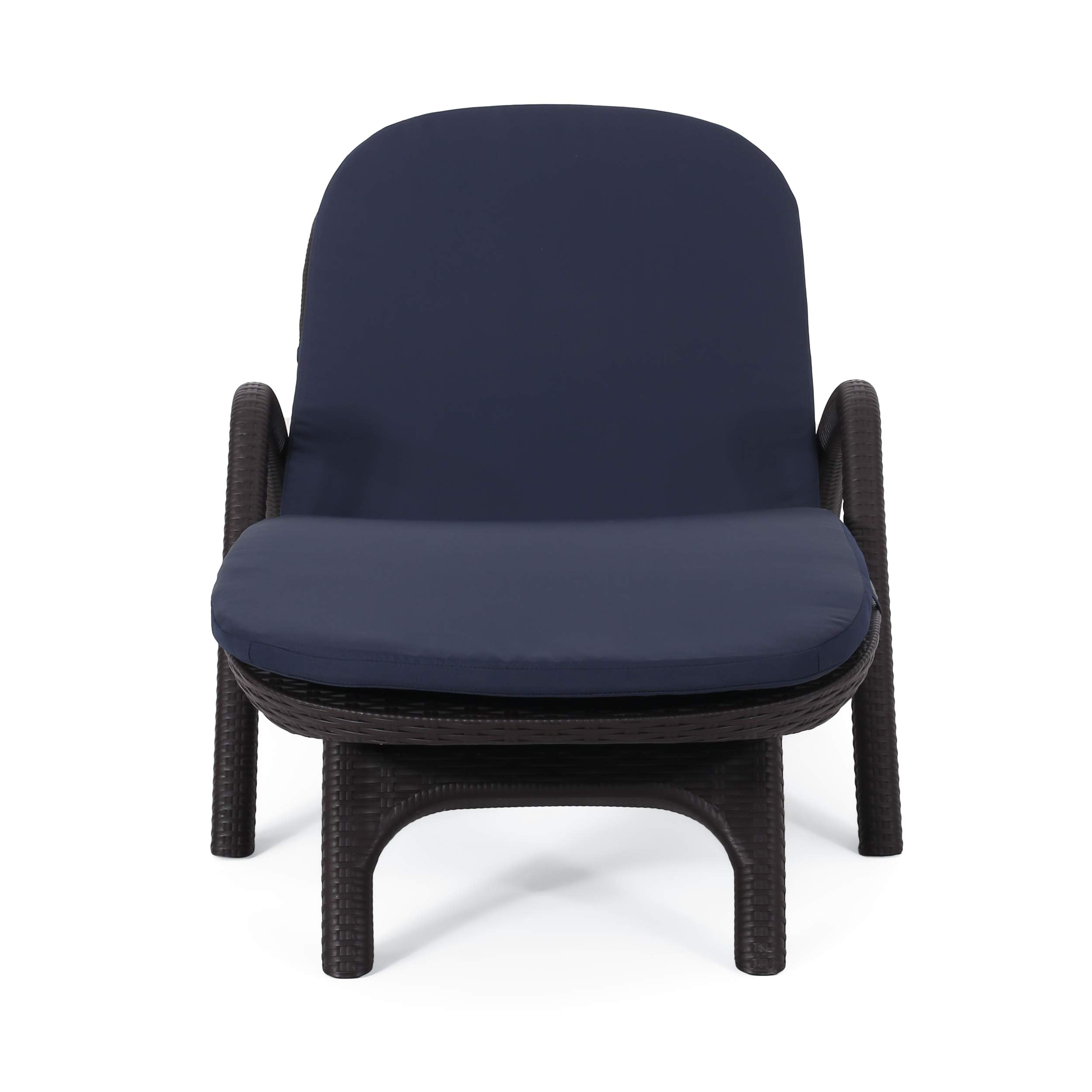 Home Chaise Lounge Set, Dark Brown + Navy Blue