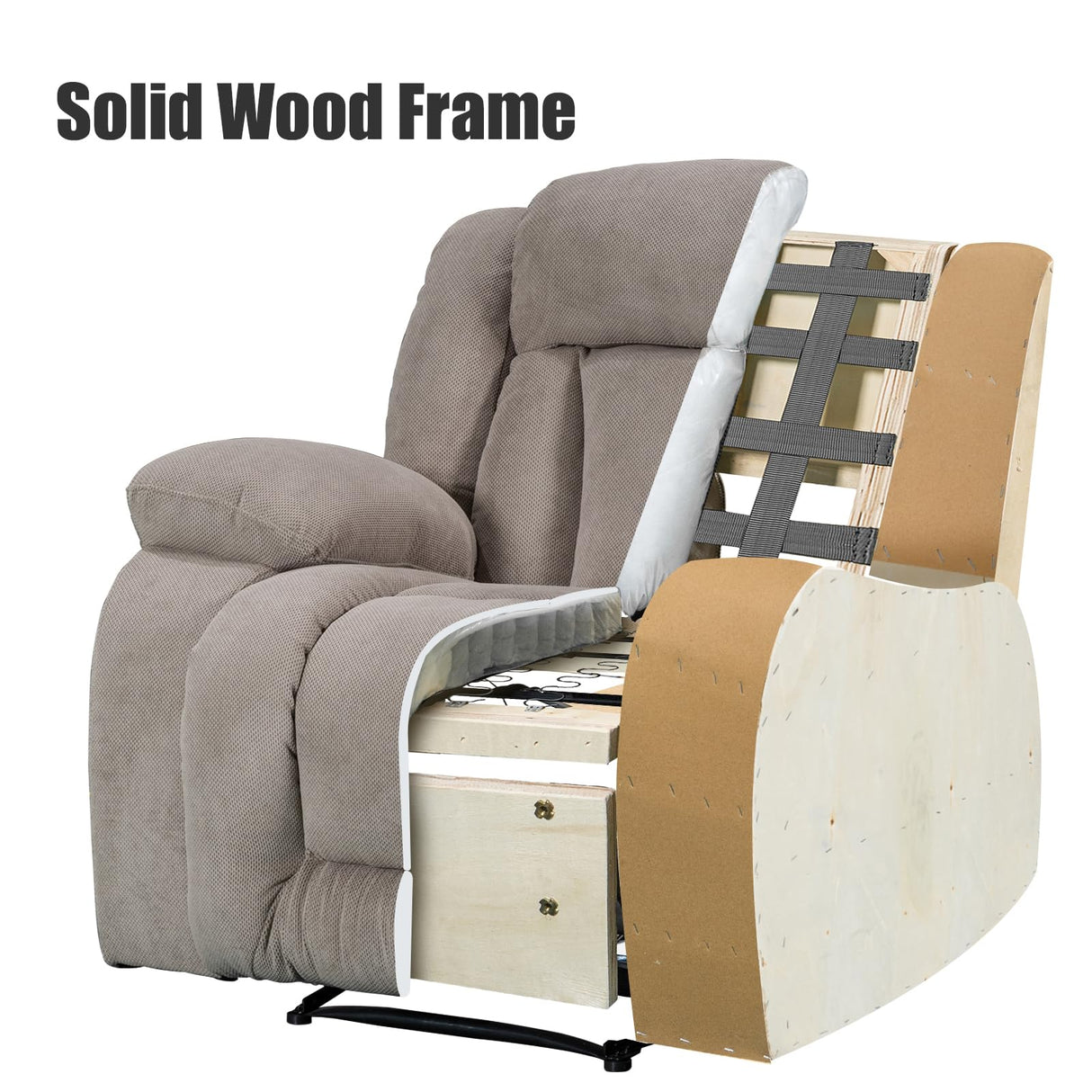 UltraComfort Manual Recliner Chair – Oversized Rocking Sofa with Swivel Base