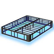Queen Bed Frame with LED Lights, 10″ Metal Platform Bed Frame