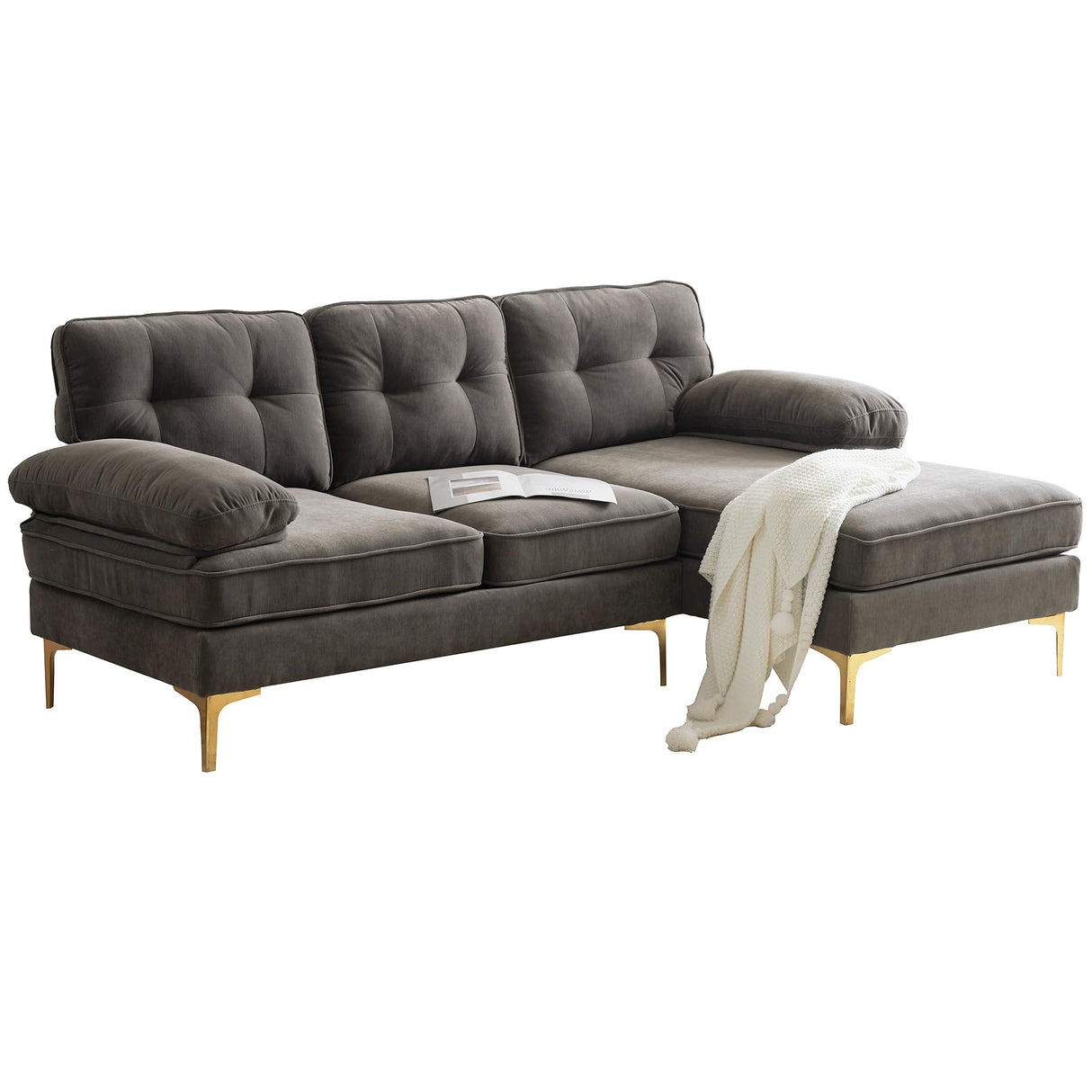83" Modern Sectional Sofa,L Shaped Corner Couch