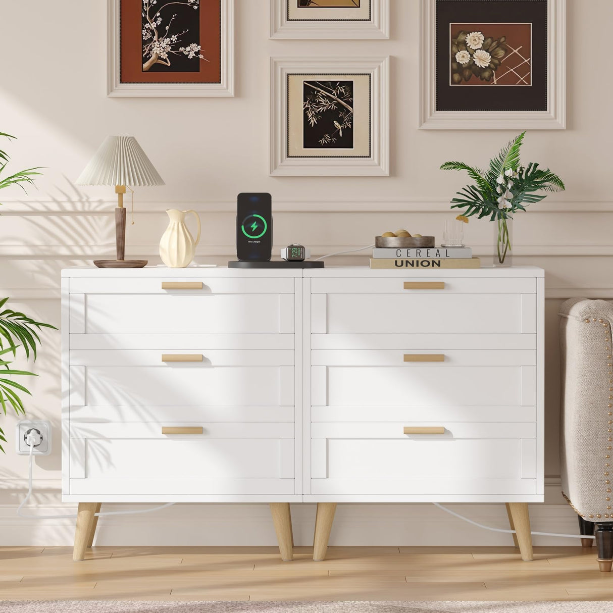 Nightstand with Charging Station, Night Stand