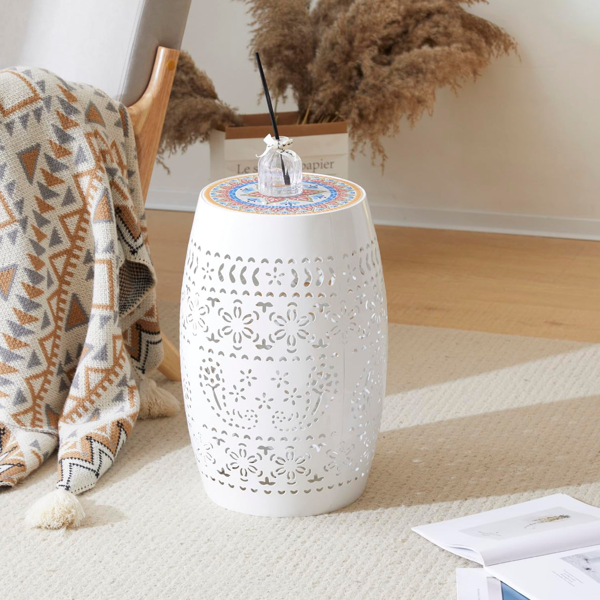 Ruby 12" Side Table - White