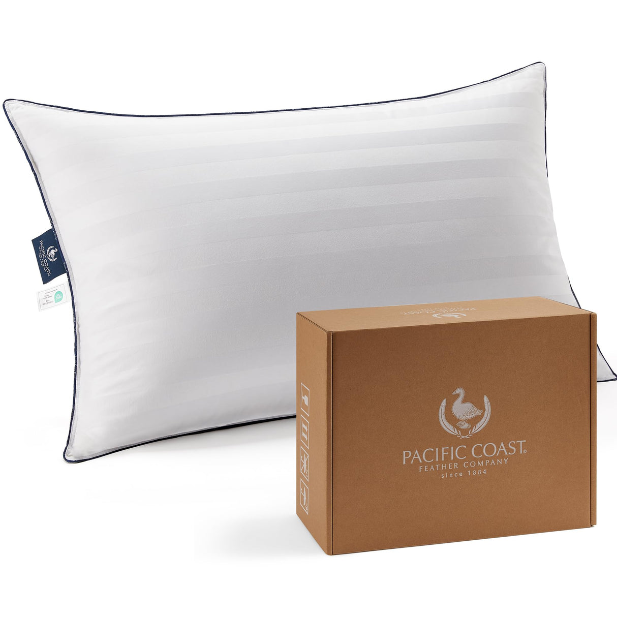 White Goose Down Pillow, Hotel Bed Pillow for Sleeping, Certified by RDS and Oeko