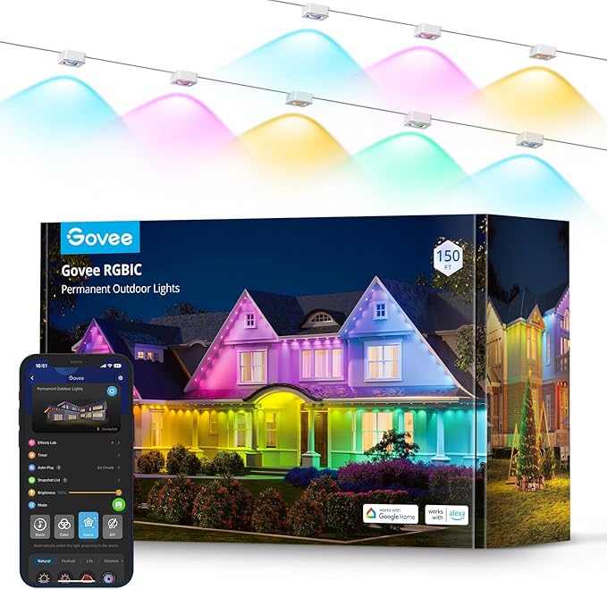 Permanent Outdoor Lights, Smart RGBIC Outdoor Lights with 75 Scene Modes