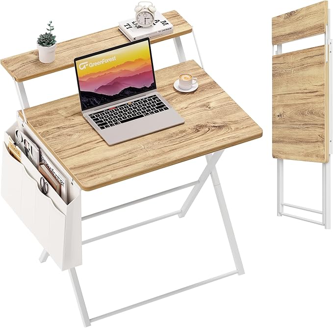Folding Desk for Small Spaces, 23.6 inch Foldable Table with Storage Bag