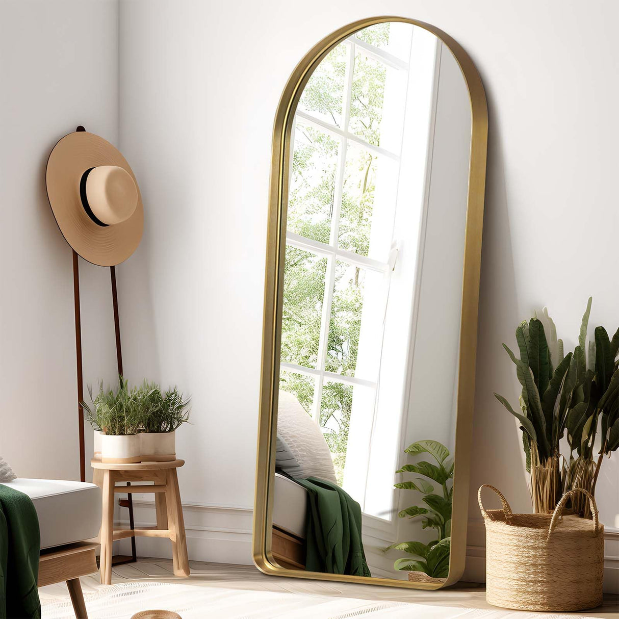 Modern Metal Framed Full Length Mirror for Wall