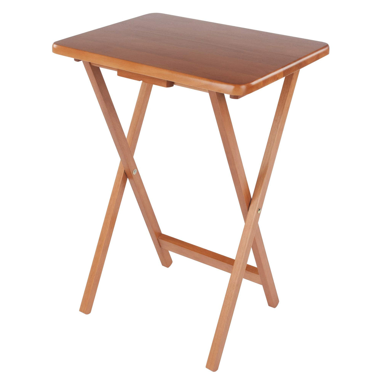 Wood Dylan 5-Piece Snack Table Set - Stylish Folding Tables, Durable X-Frame Base
