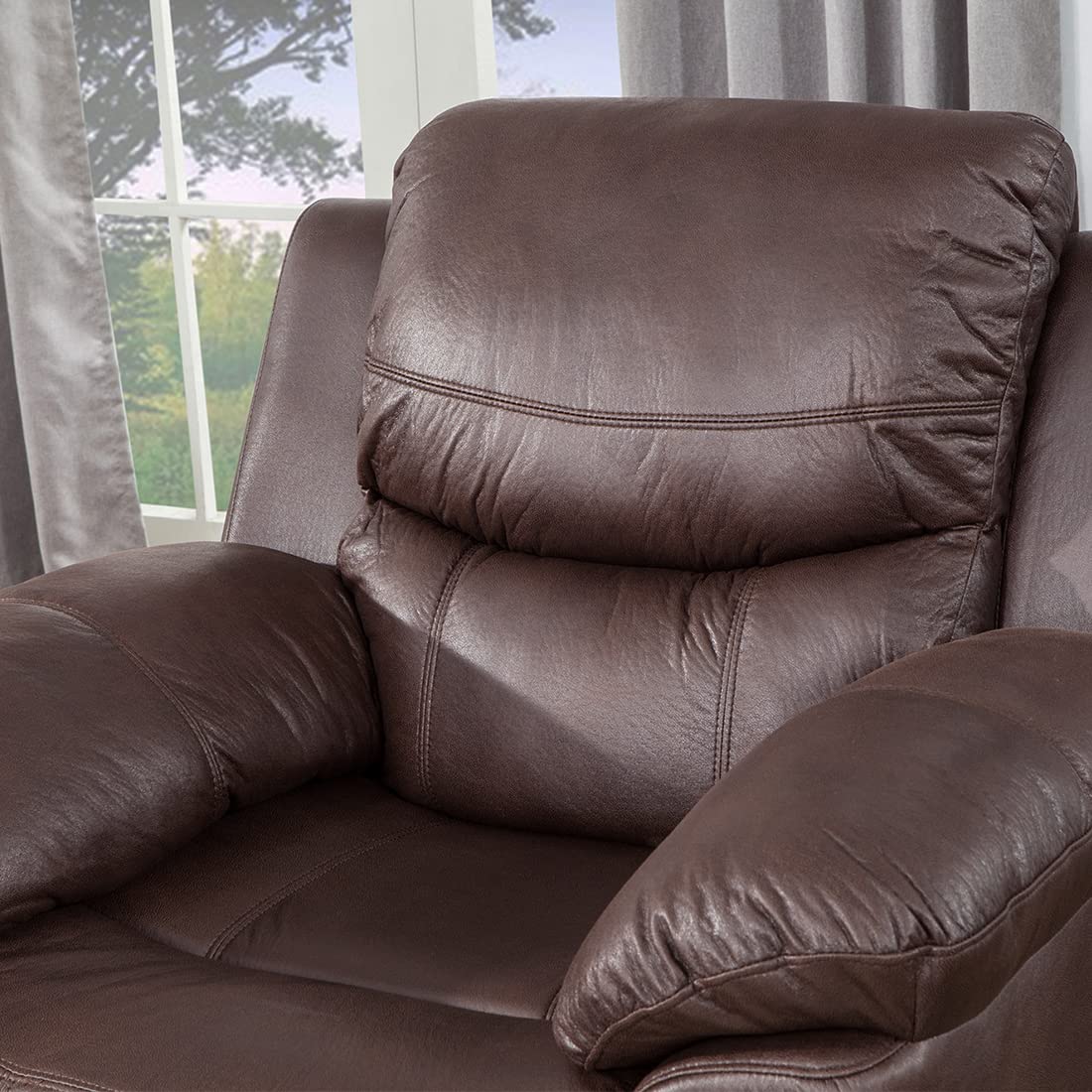 Pieces Bonded Leather Recliner Furniture Sofa Set, Reclining Chair and Reclining Loveseat
