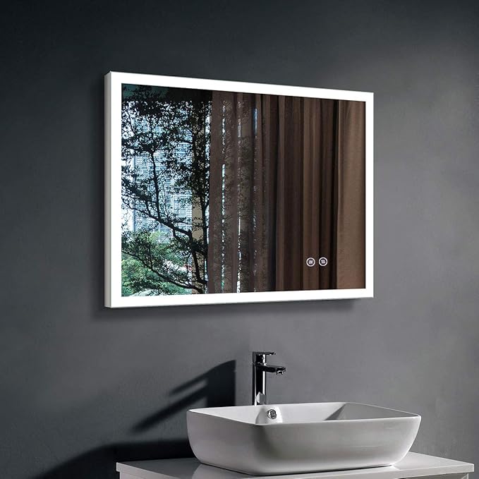 LED Bathroom Mirror, Antifog Wall Mounted Lighted Vanity Mirror