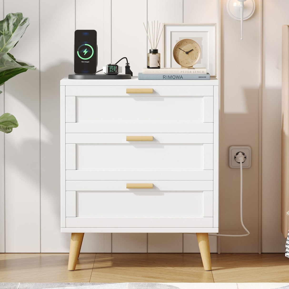 Nightstand with Charging Station, Night Stand