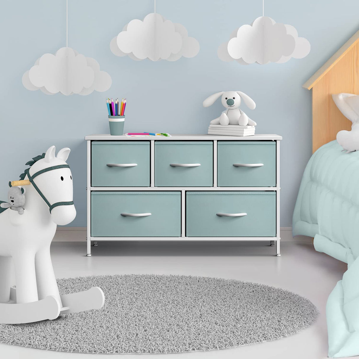 Kids Dresser with 5 Drawers - Storage Chest Organizer Unit