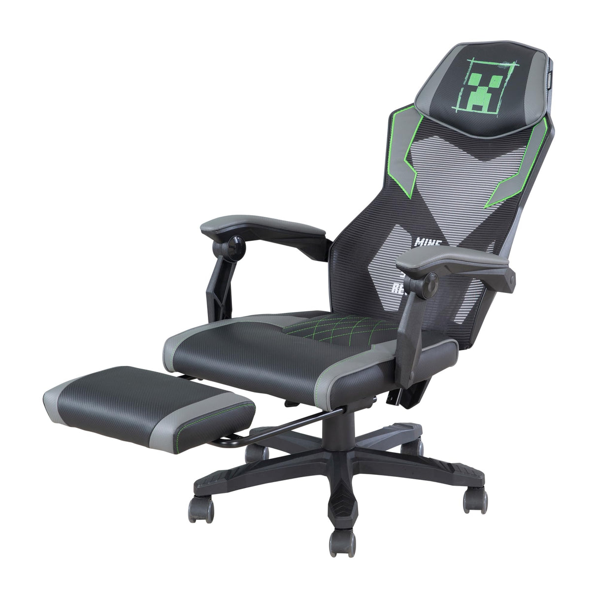 Minecraft Gaming Chair - Height Adjustable High Back with Footrest