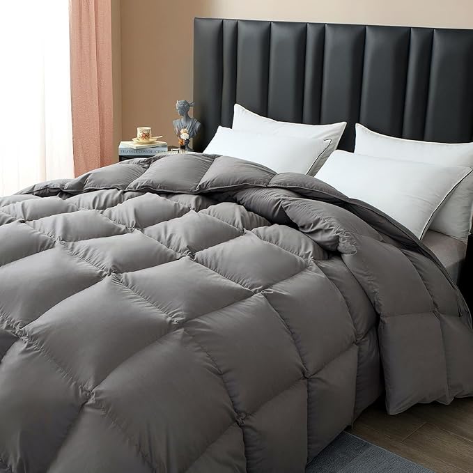 Goose Down Comforter, Medium Warmth All Season Duvet Insert, Ultra-Soft 750 Fill-Power Hotel Collection