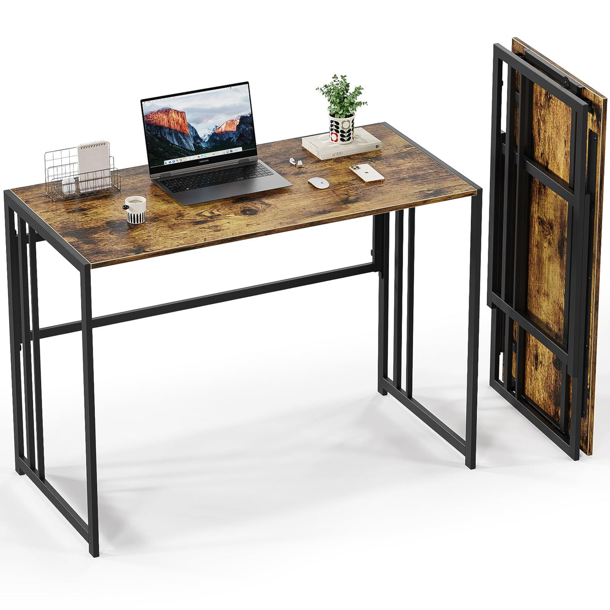 Folding Desk 40'' Computer Desk for Home Office, No Assembly Office Desk Foldable