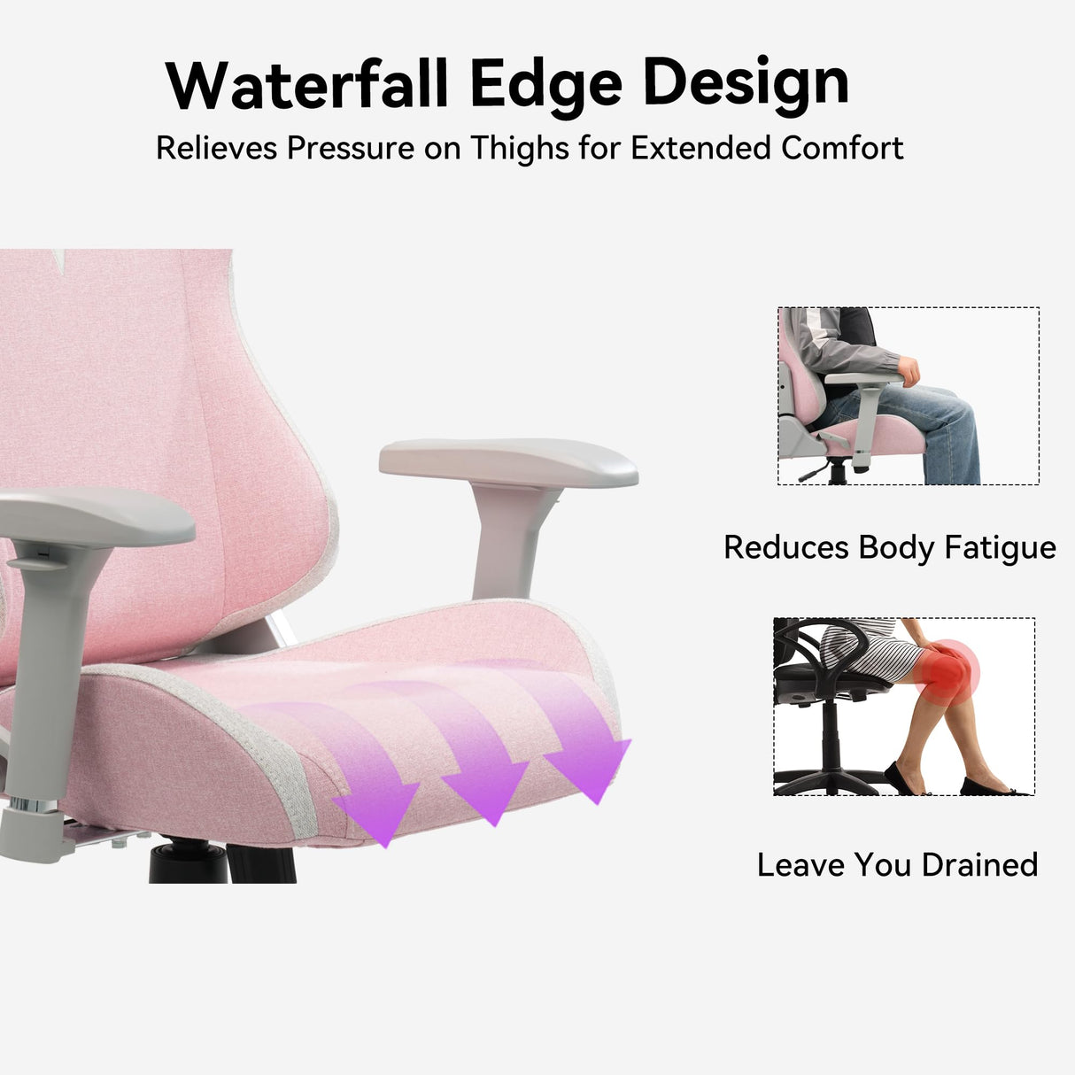 Gaming Chair with 4D Armrests - 155° Reclining High Back Ergonomic Office Chair