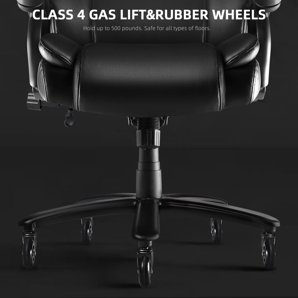 500lbs Heavy Duty Office Chair for Low Back Pain Relief, Big and Tall Office Chair with Ergonomic Lumbar Support