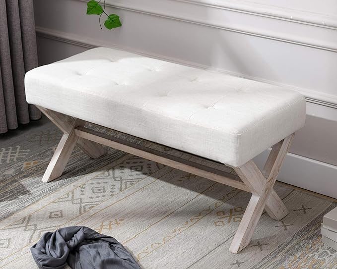 Fabric Upholstered Entryway Bench Seat, 36 inch Bedroom Bench