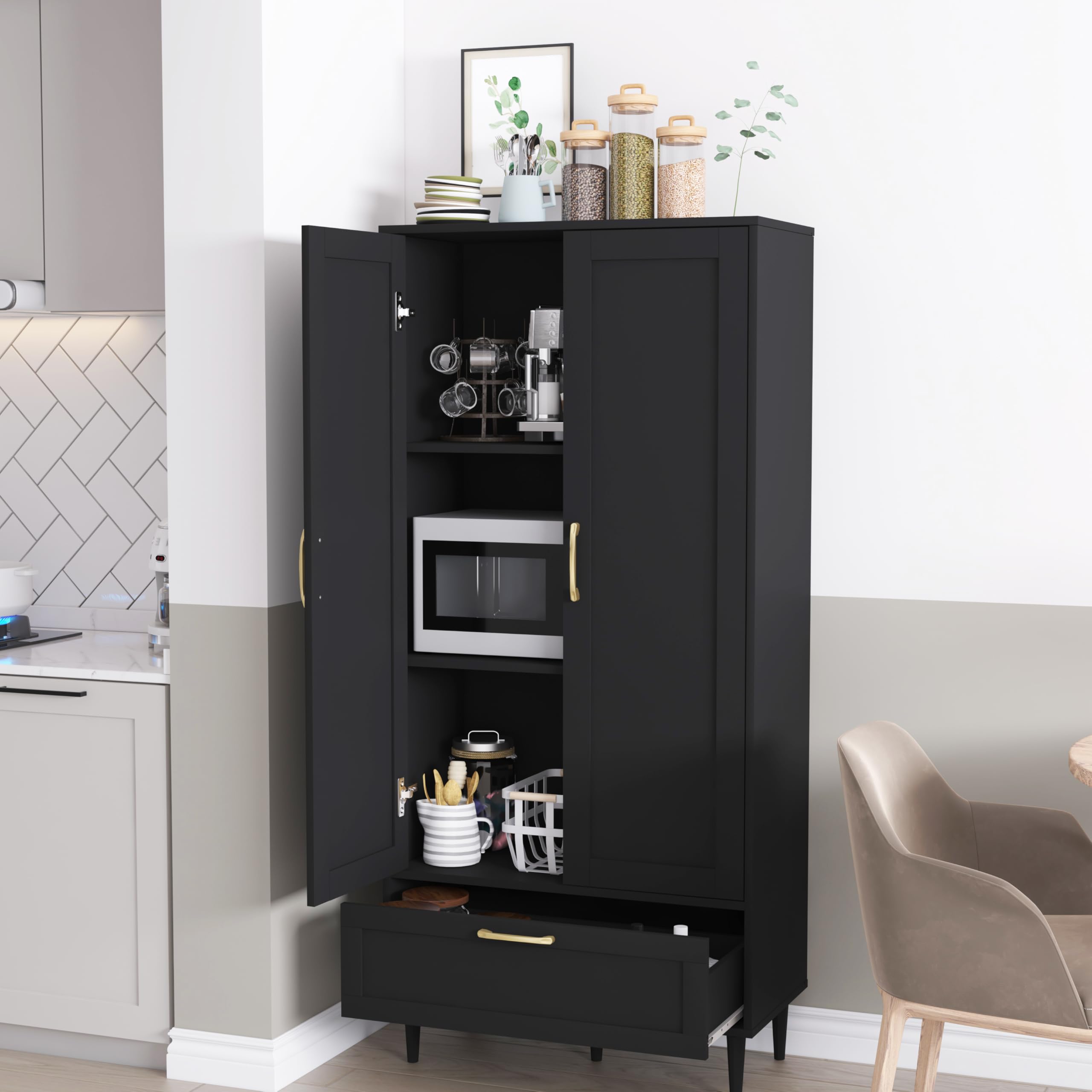 Pantry Storage Cabinet, Kitchen Pantry Storage Cabinet with Drawer