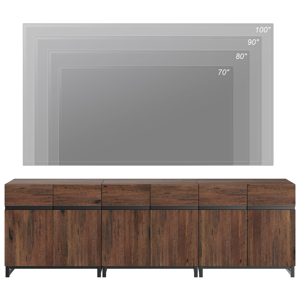 Modern TV Stand for TVs up to 100 inch, 3 in 1 Entertainment Center TV Console