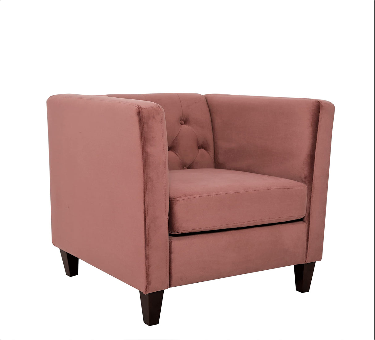 Modern Style High Density Foam Rose Velvet Button-Tufted 3 PC Living Room Set with