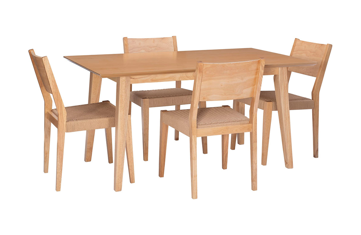 Modern Natural Wood Syracuse Dining, Five Piece Set